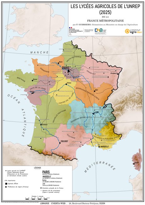 Poster vintage des lycées de l'UNREP en formation initiale scolaire